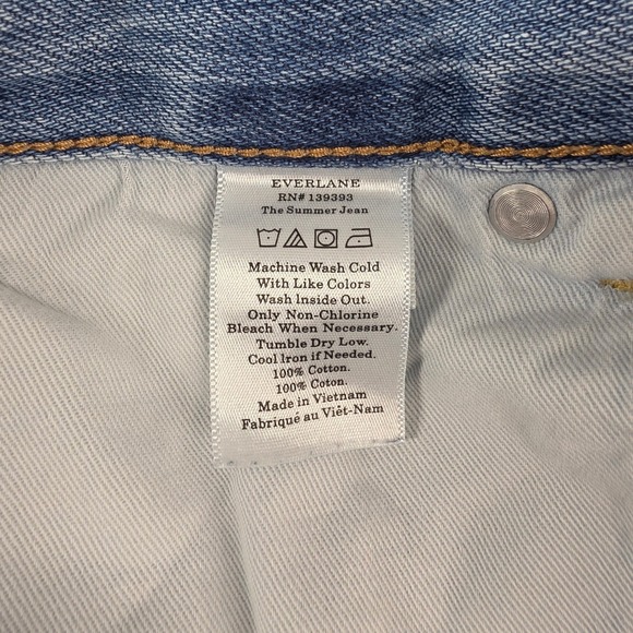 Everlane The Summer Jean Light Wash Distressed‎ Denim Womens Size 28 Regular - Picture 4 of 11